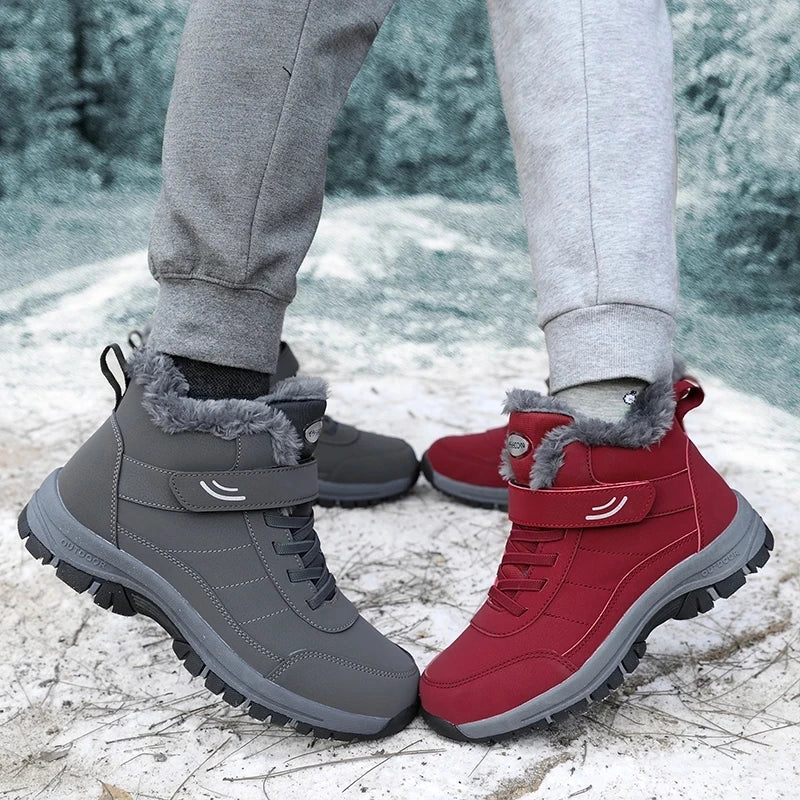 Leather Boots Men Women Shoes Waterproof Boot Man Plush Keep Warm Zpaxo