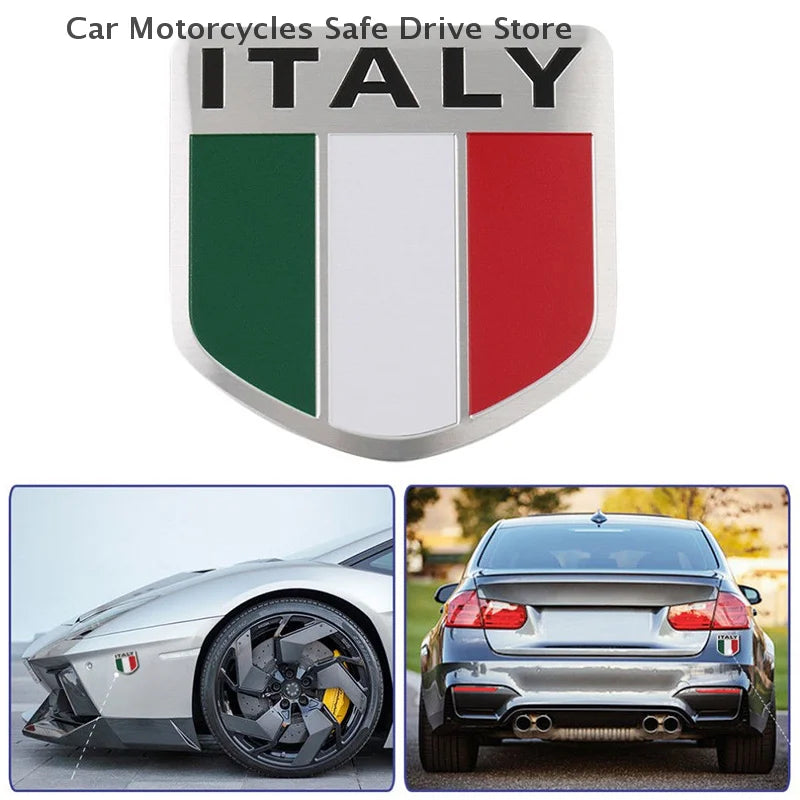 CMAluminum 3D Metal ITALY Italian Flag Sticker Emblem Badge Decal Car