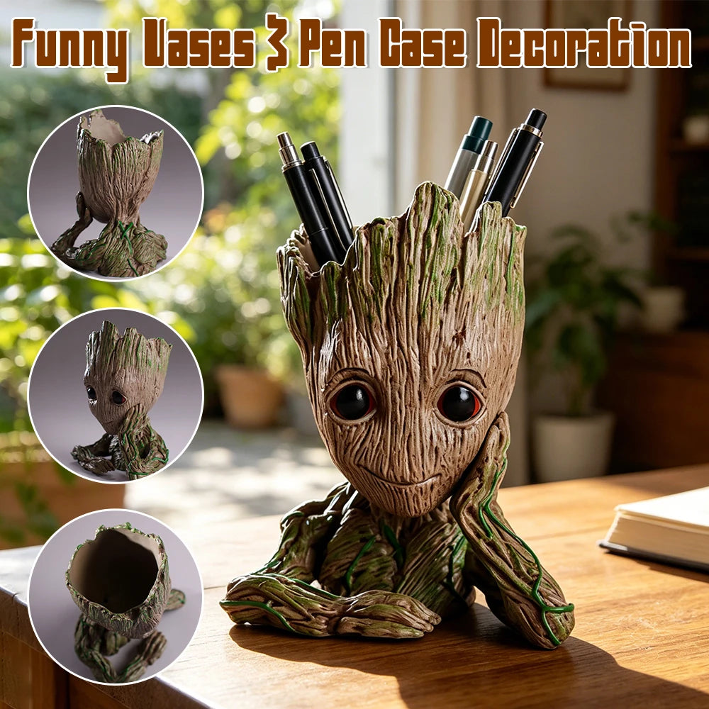 Flowers Pot Home Decoration Crafts Miniature Model Office Desktop Display Cartoon Figurines Handicrafts Decor Tree Man Ornament Zpaxo