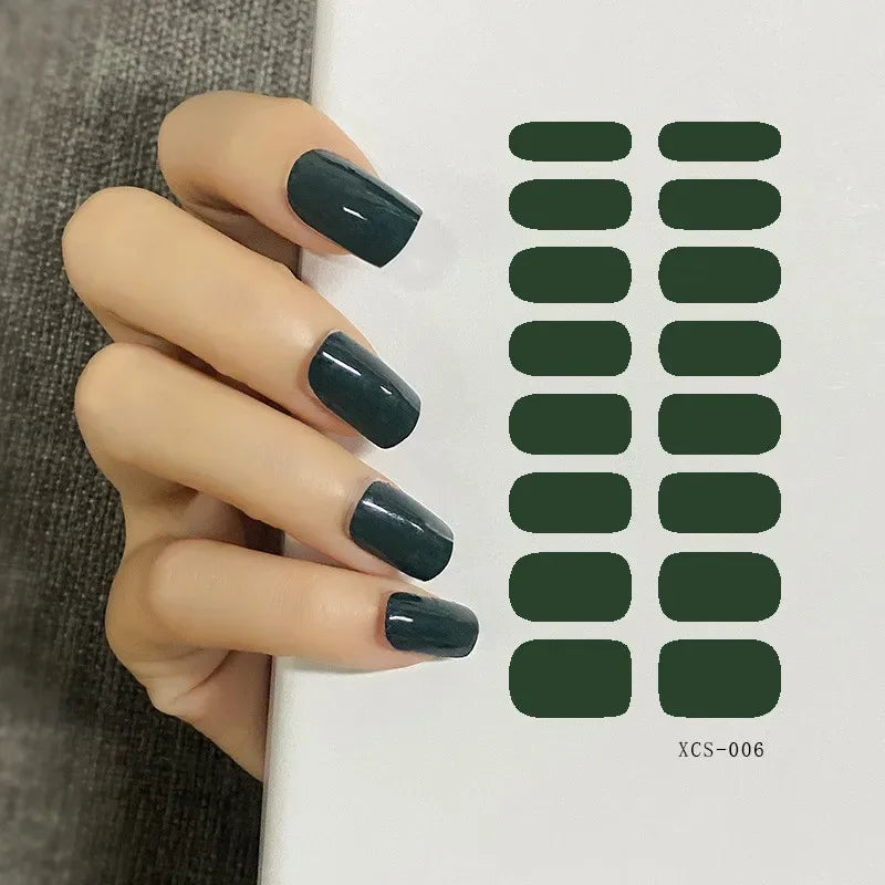 53 Colors Nail Polish Stickers Pure Color Strips Waterproof Adhesive Nail Full Sticker Environmental Protection DIY Nai Stickers Zpaxo