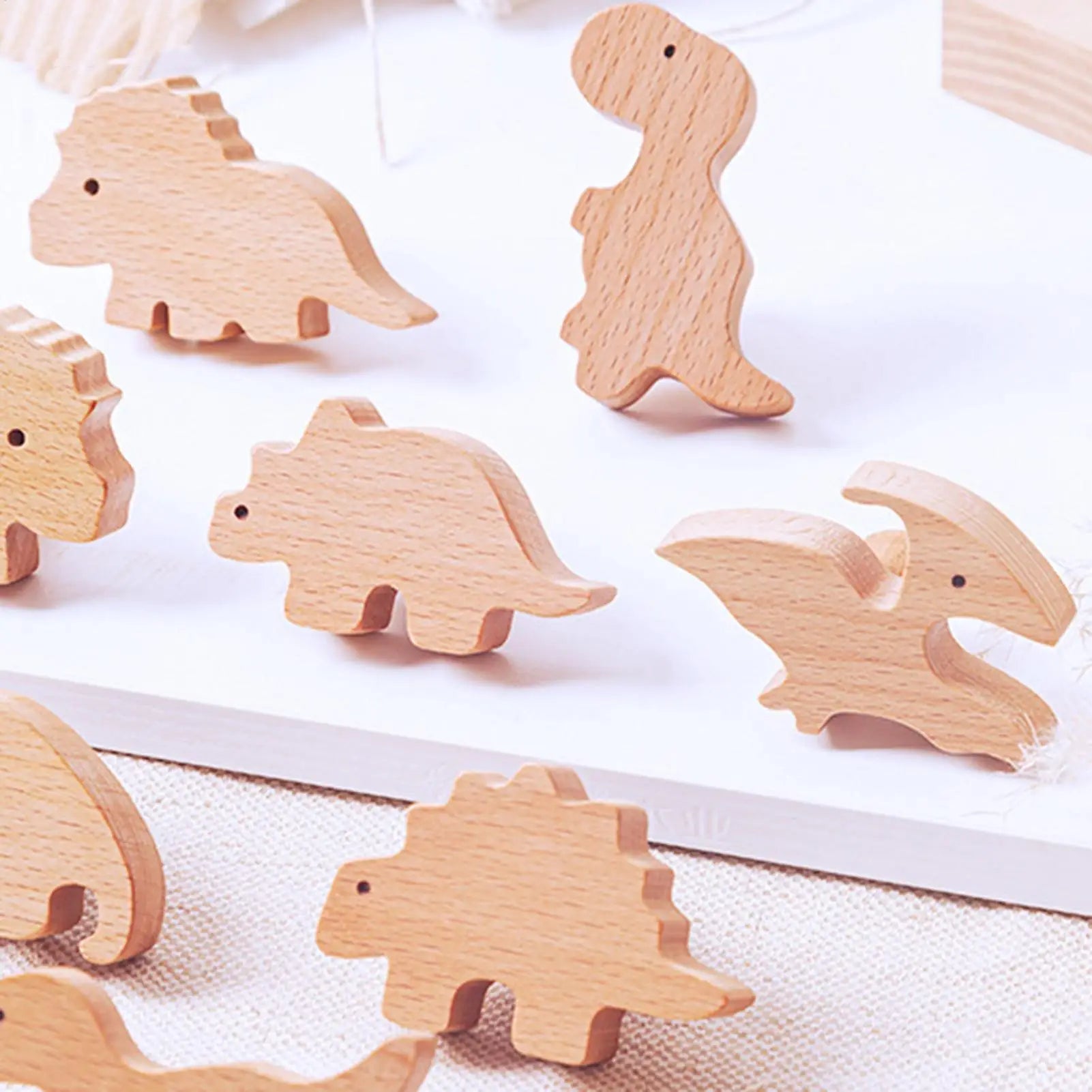Animal Cabinet Knobs 6 Kids Drawer Pulls Decorative Dresser Dinosaur