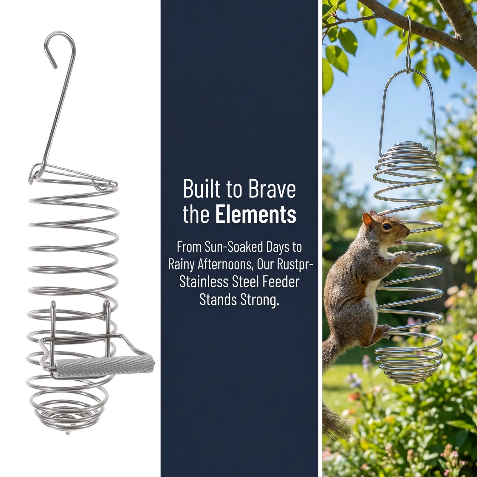 Squirrel Corn Cob Holder Stainless Steel Hanging Bird Feeder Stable