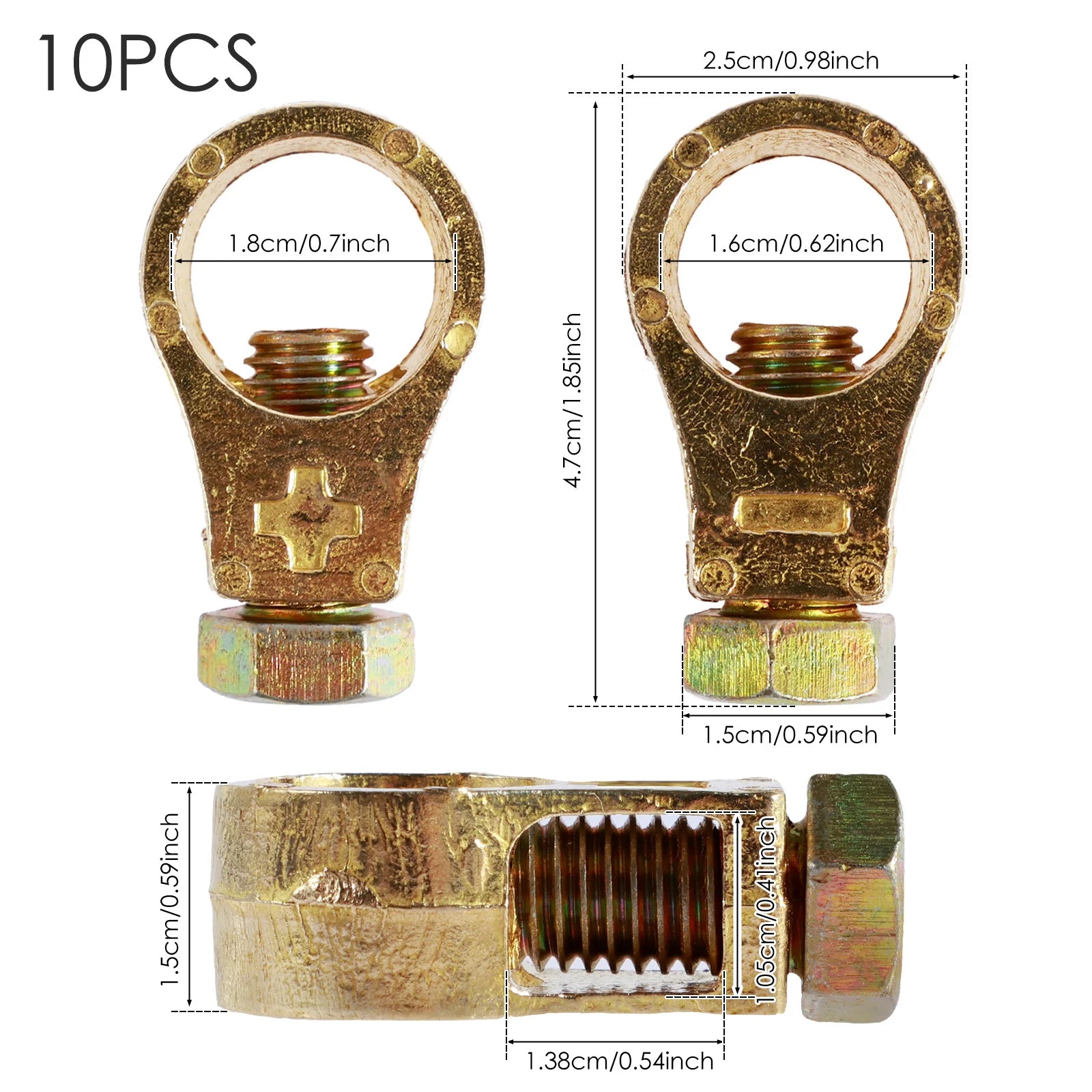 10/20Pcs Car Battery Terminal Connector Clip Pure Copper Heavy-duty Battery Connection Clamp Durable for Van Boat Truck Caravan Zpaxo