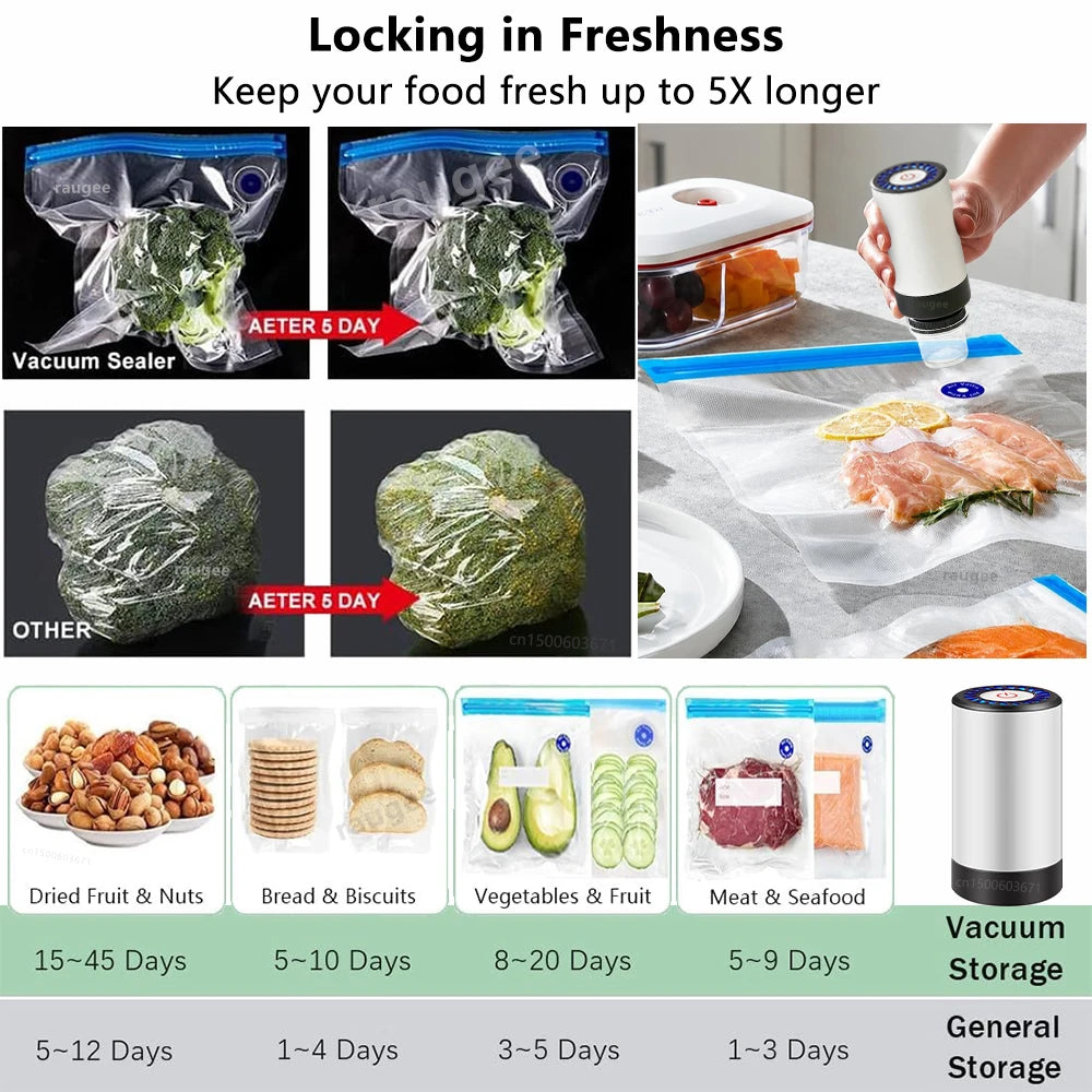 Vacuum Sealer Pump Mini Handheld Food Sealing Multi-function