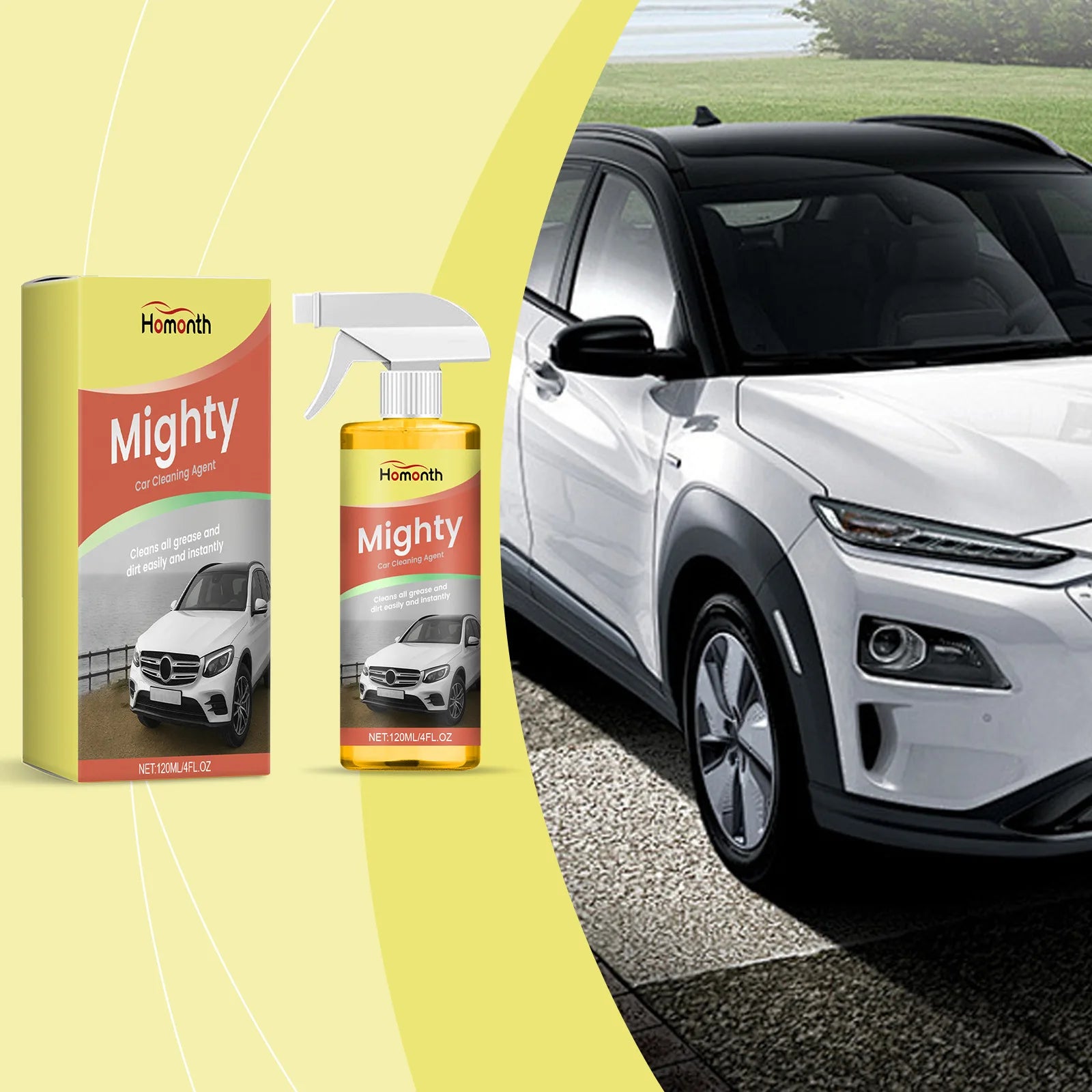 Homonth Mighty Car Cleaner Spray – Interior & Exterior 120ml Car Cleaning Spray Zpaxo