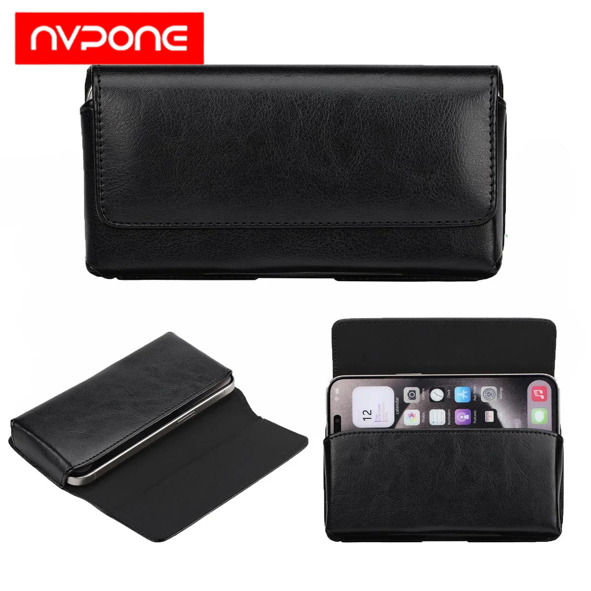 4 0- Phone Bag Leather Holster Belt Clip Case Iphone 17 16 15 14 Max