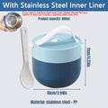 Soup Lunch Containers Food Bowl Spoon Microwave Safe Insulated