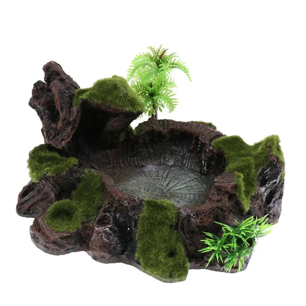 Pets Feeding Plate - Non- Reptile Bowl Resin Dish Suitable for Reptile Small Animals, Tortoise, , Frog, Gecko, Scorpion Zpaxo