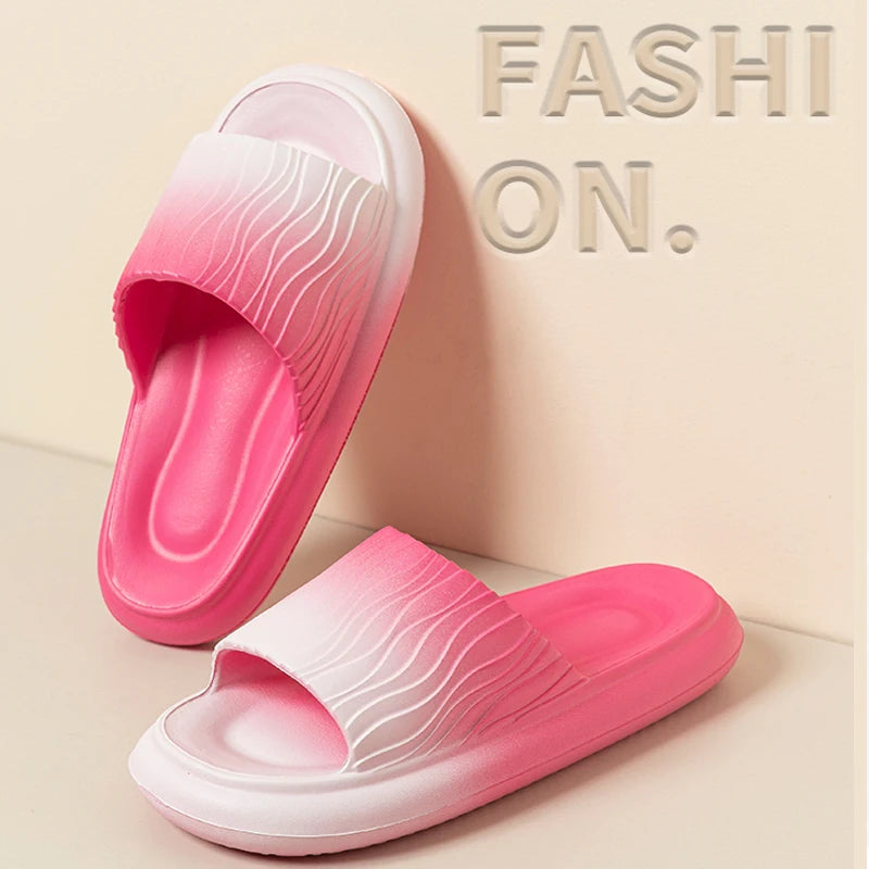 Summer Thick Sole Slippers Men Women EVA Soft Bottom Indoor Home