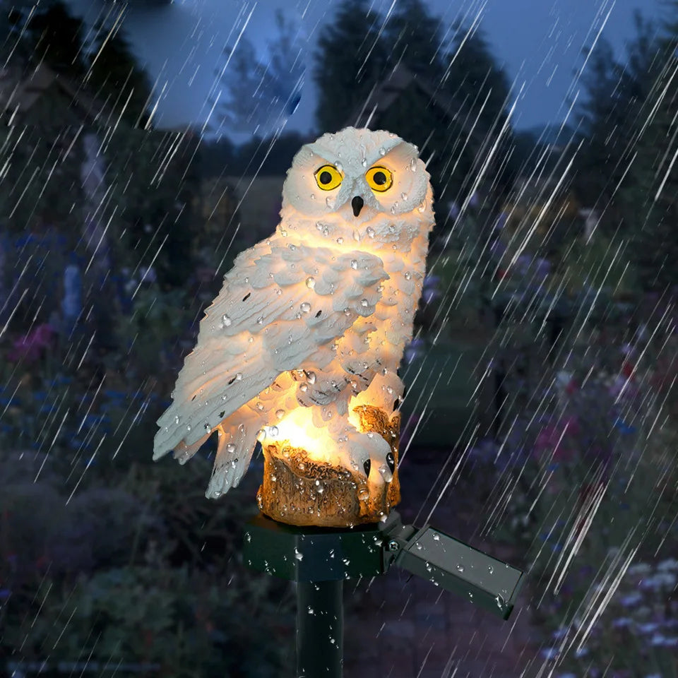 Solar Owl Statue Garden Light LED Waterproof Powered Outdoor Zpaxo