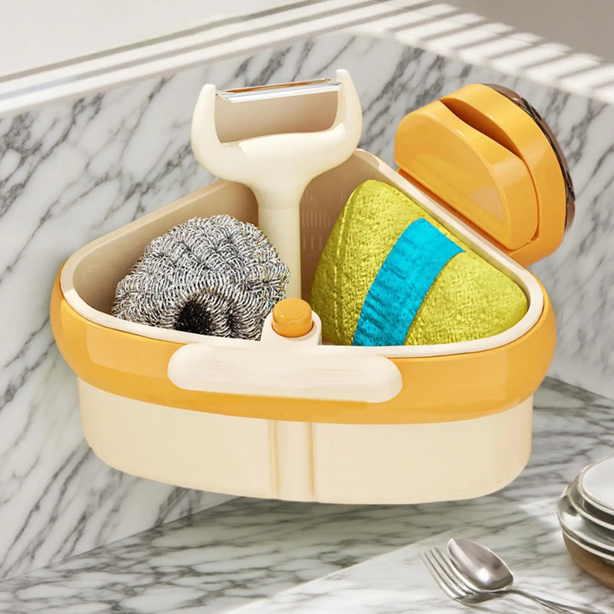 Kitchen Sink Corner Strainer Suction Cup Openable Food Waste Filter Zpaxo