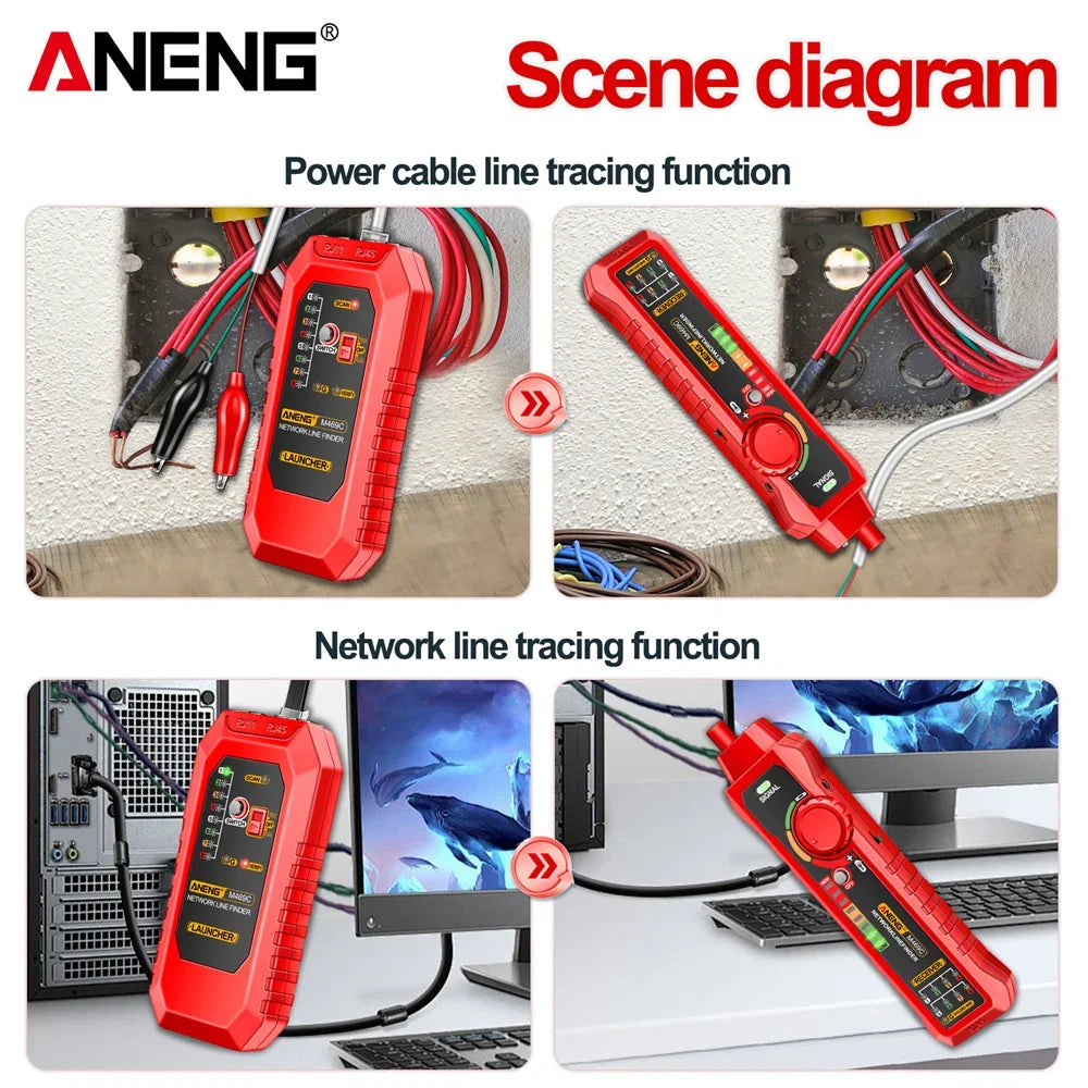 Multifunction RJ45 RJ11 LAN Cable Tester ANENG M469C Network Finder