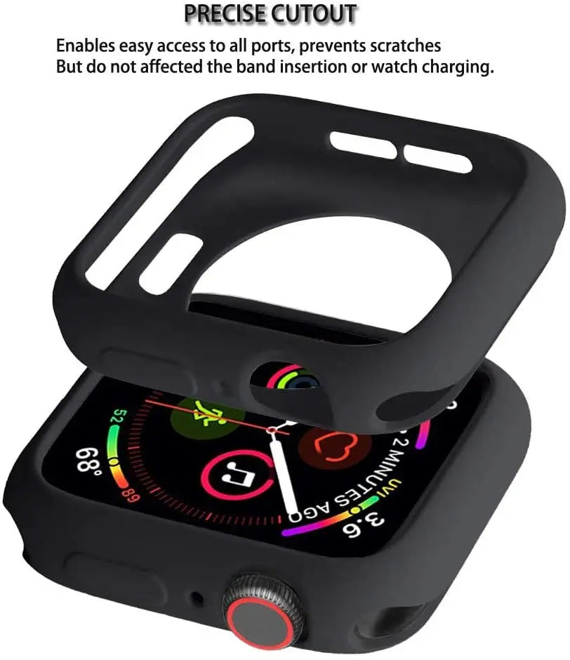Silicone Case For Apple Watch 9 8 7 6 5 4 se 45mm 41mm 44mm 40mm 42mm 38mm Protection Shell Cover for iWatch Series Ultra 2 49mm Zpaxo