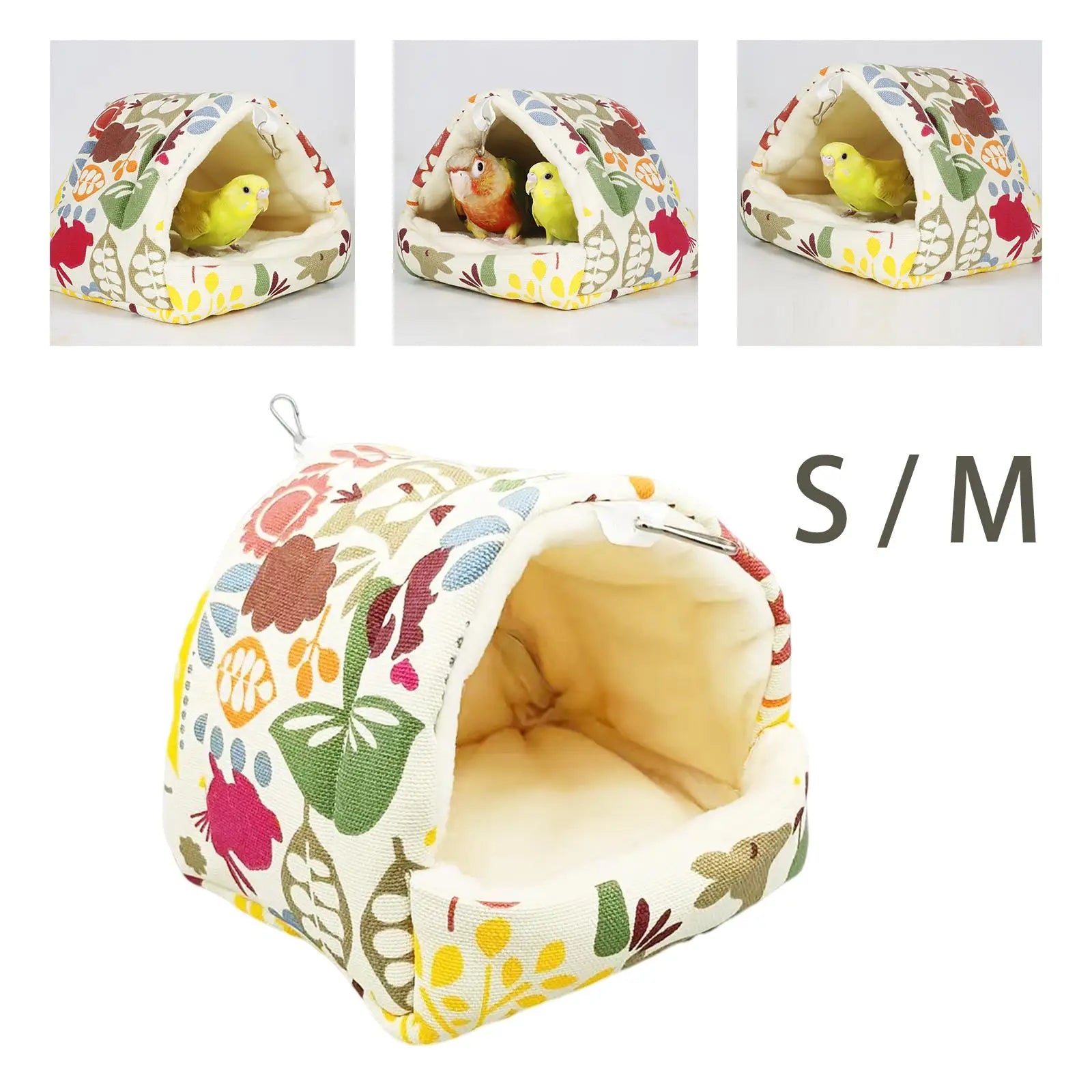 Plush Bird Hanging Nest Hammock Hut – Parrot Finch Lovebird Bed Bird Cage Nest Zpaxo