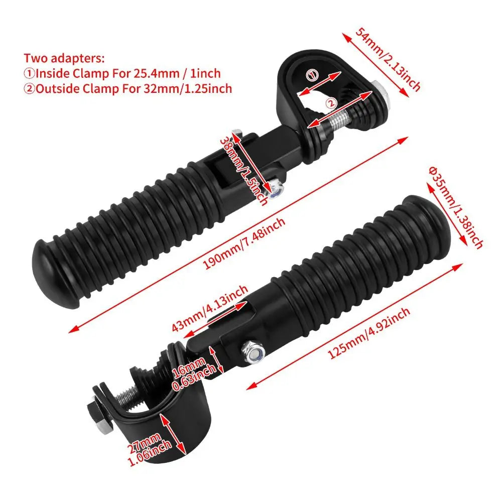 Bumper Guard Universal Motorcycle Foot Pegs Alloy Steel Rubber Zpaxo