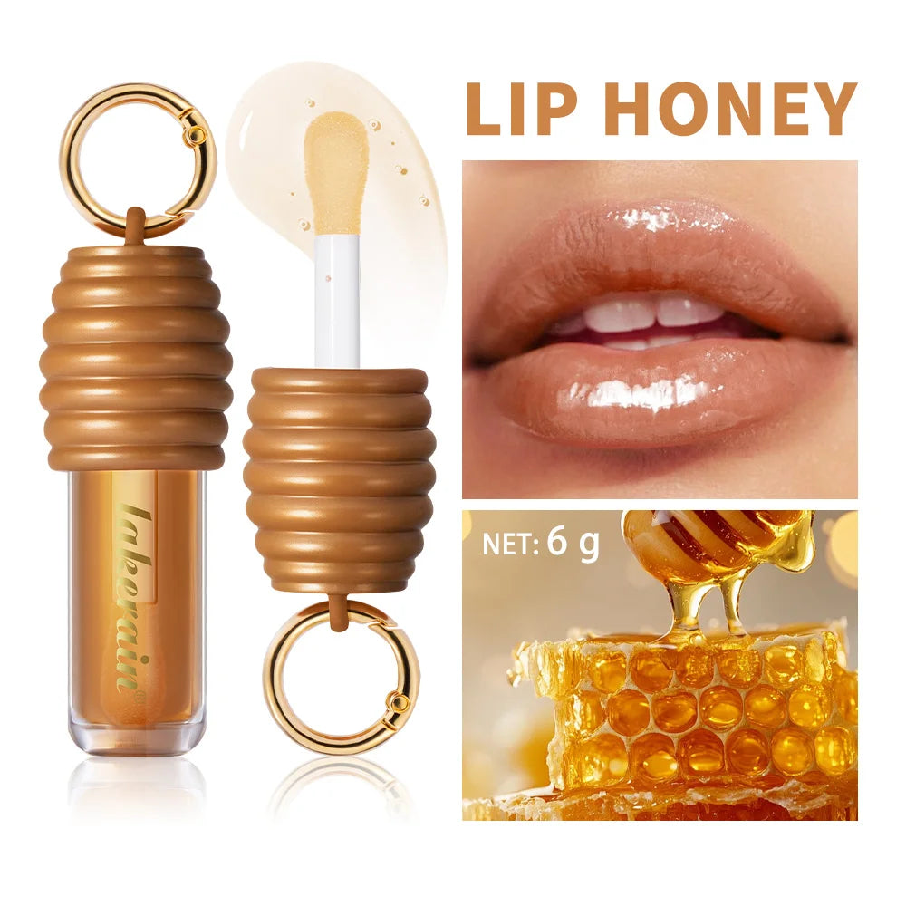 Lip Honey Lip Oil Plumper Lip Balm Hydration Not Sticky Long Lasting Moisturized Smooth Nourishing Bag Clip Ring Cosmetics Zpaxo
