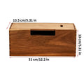 Wooden Cable Storage Box Power Line Storage Case Dustproof Charger Socket Organizer Wire Case Home Cable Winder Organizer Zpaxo 1PC