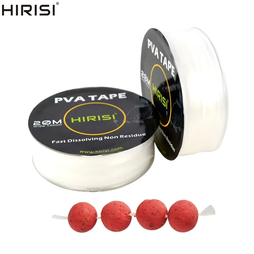 HIRISI 2pcs Carp Fishing Accessories PVA Tape String For Boilie Size 10mm X 20m For Outdoor Fishing Zpaxo