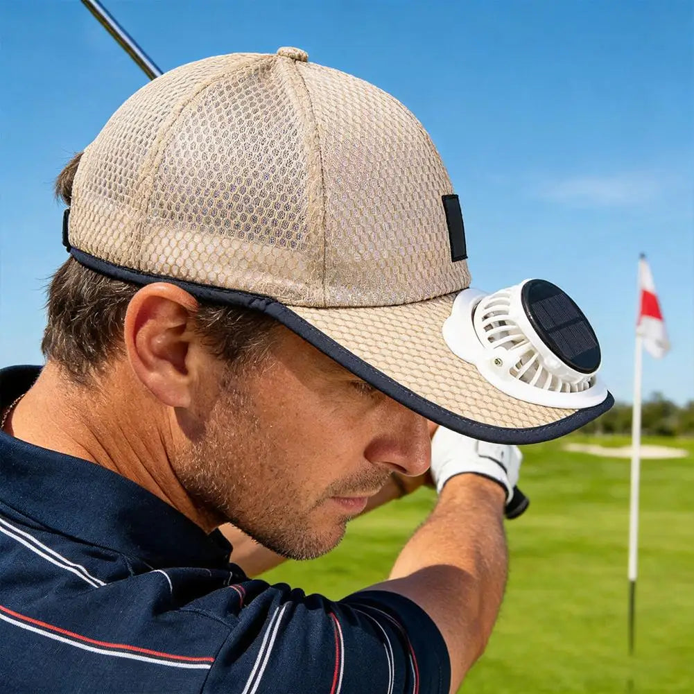 2026 Solar USB Dual Power Fan Baseball Cap Breathable Mesh Sun Protection Cooling Hat for Summer Outdoor Sports Zpaxo