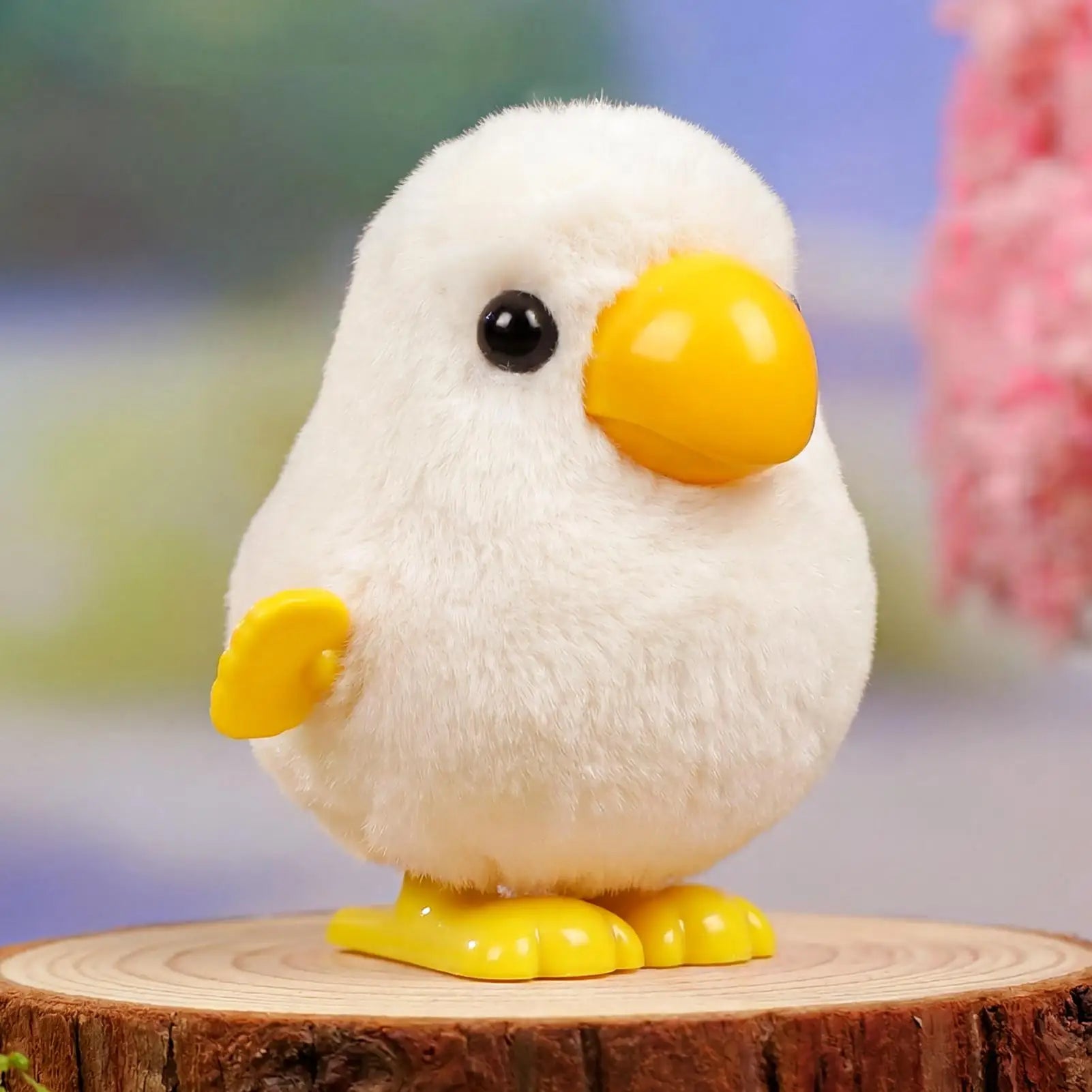 Windup Toy Cute Plush Parrot Figurine Interactive Wind Up Toy Jumping Bird Animal For Indoor Outdoor Kindergarten Living Room Zpaxo