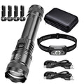 Rechargeable 2000LM LED Flashlight – Zoomable, LCD, IP67