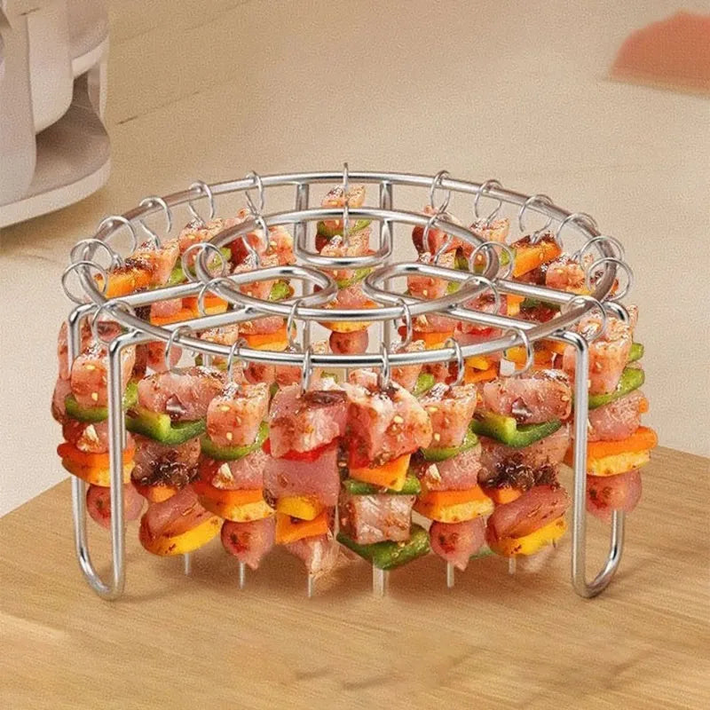 Stainless Steel Vertical Grill Rack – 12/24/49 Skewer Holder Vertical Grill Rack Zpaxo
