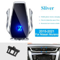2015-2021 For Nissan Murano Mobile Phone Holder Wireless Charger Car Mount Navigation Bracket GPS Support 360 Rotating Zpaxo Sliver-Murano 15-21