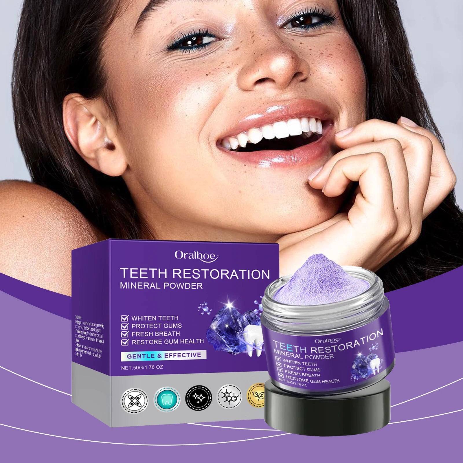 Oralhoe Purple Mineral Whitening Toothpaste – Stain Remover Whitening Toothpaste Zpaxo