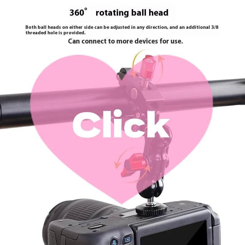 1 Set Photography Accessories Camera Metal Super Clamp With Double Ball Head Magic Arm For Monitor Light Mic Phone Mount Zpaxo
