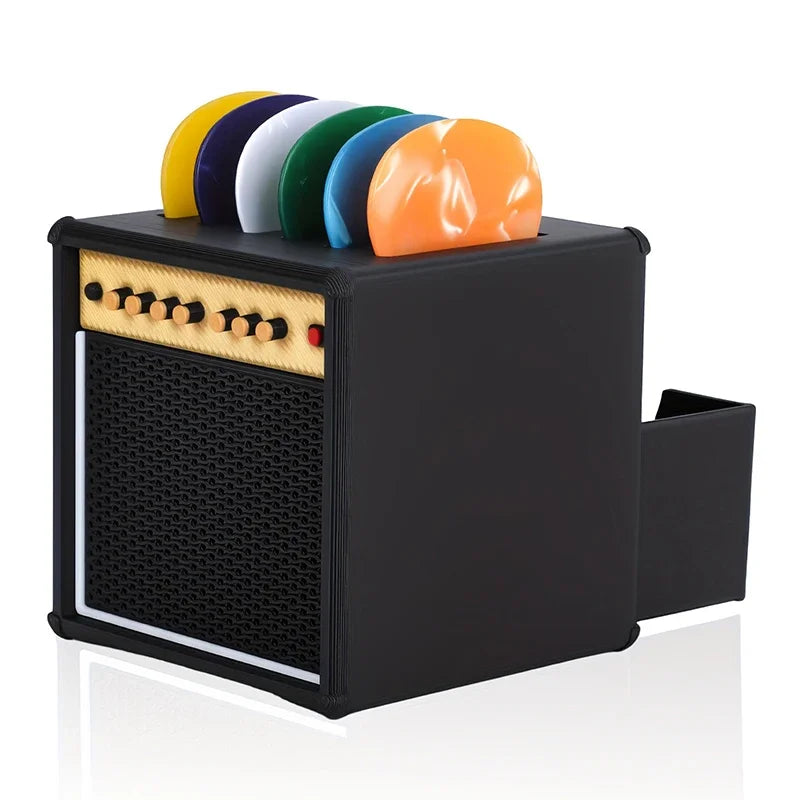 3D Printed Portable Guitar Pick Holder With Drawer Waterproof Dustproof Guitar Picks Organizer Picks Storage And Display Gifts Zpaxo
