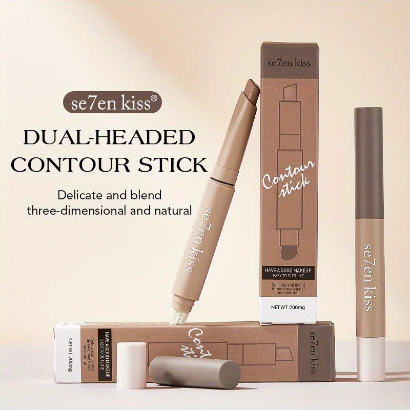 Three-dimensional beauty stick, high-gloss grooming, nose shadow, facial brightening,integrated double-head grooming contour pen Zpaxo