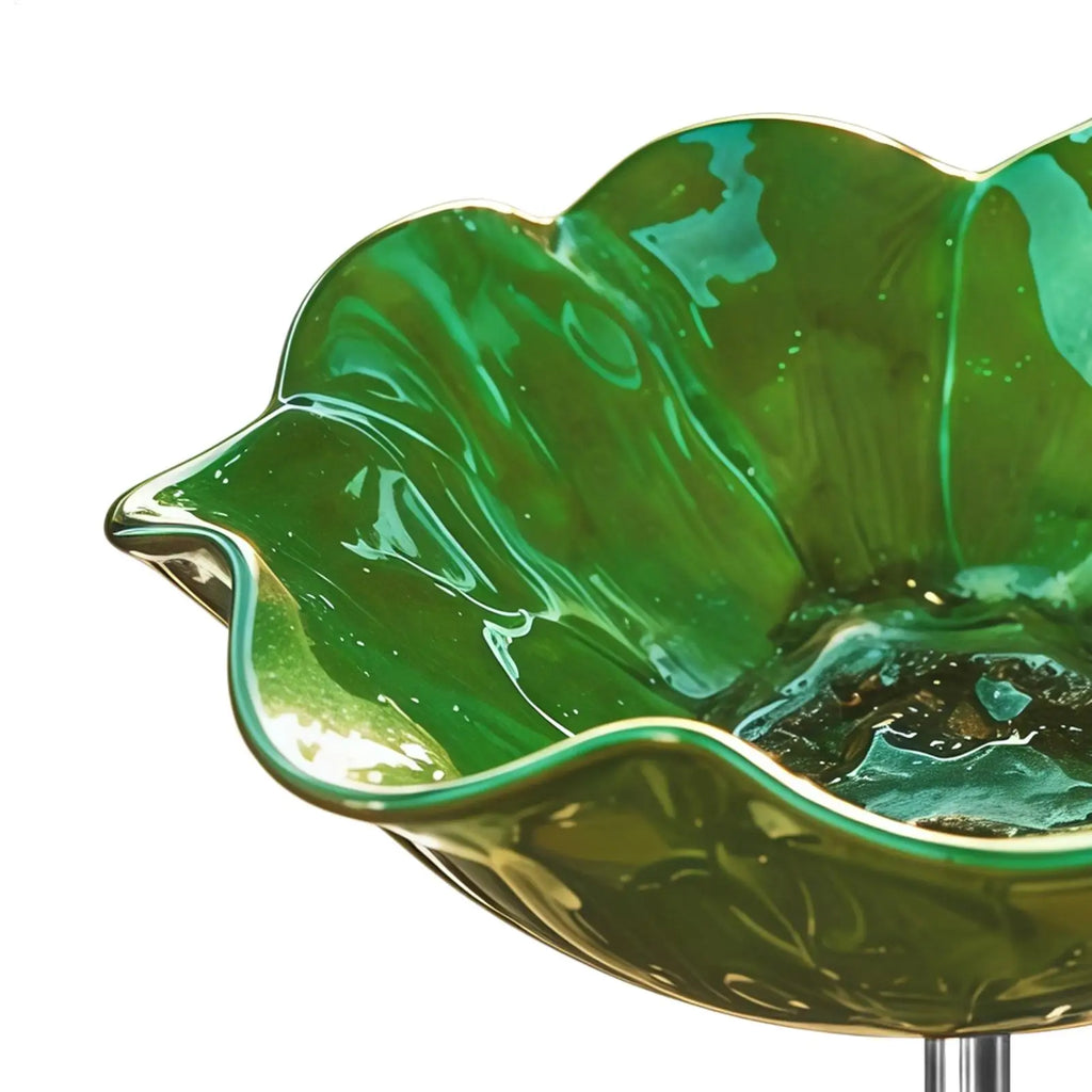Metal Bee Bath Flower Design Weather-resistant Bowl Outdoor Drinking