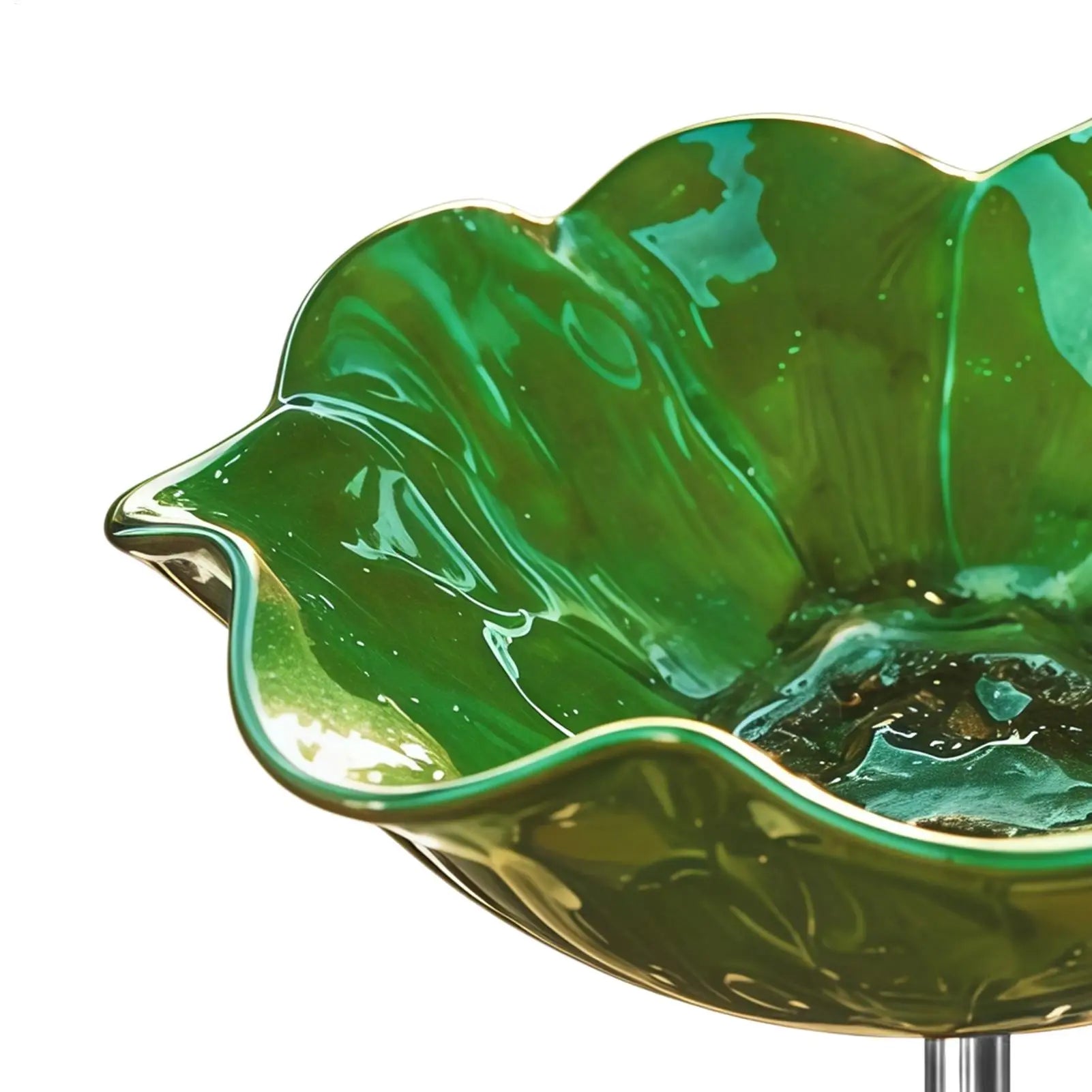 Metal Bee Bath Flower Design Weather-resistant Bowl Outdoor Drinking