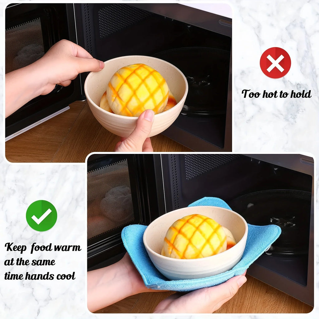 Microwave Bowl Cozy Holders Set of 4 – Heat-Proof Fabric Pads Bowl Cozy Hot Pads Zpaxo