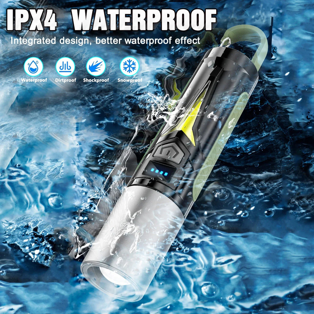 POCKETMAN 3800 Lumen LED Flashlight USB Rechargeable + Side Lights
