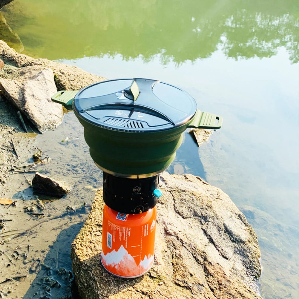 Silicone Folding Pot Portable Coffee Tea Cooking Outdoor Picnic Zpaxo