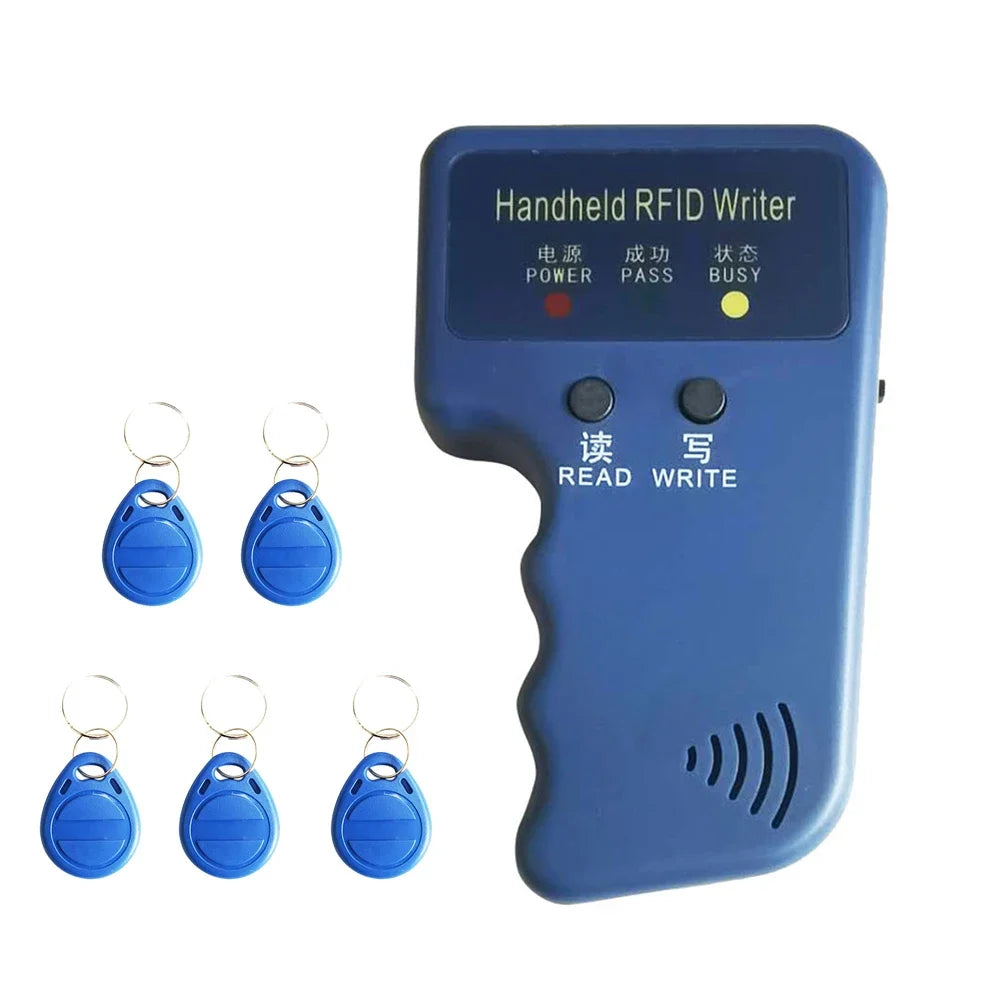 Copy 125KHz EM4305 T5577 RFID Handheld Smart Duplicator Copier Writer Programmer Reader 5Pcs Rewritable Cards Zpaxo Writer Add 5 Keys