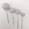Glitter Metal Ball Cake Toppers Gold Silver Blue Pink Cupcake Topper