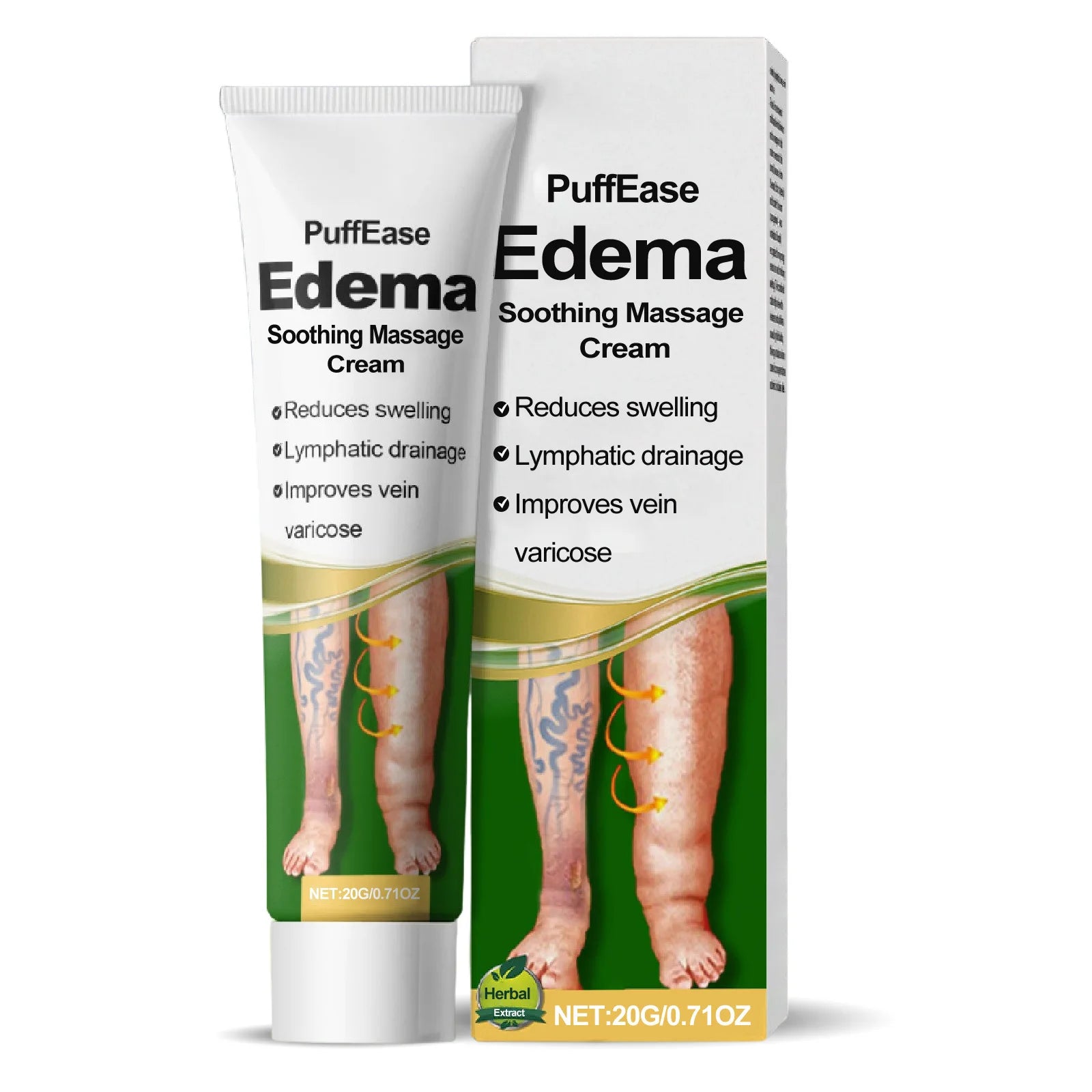 Varicose Vein Ease Paste Spider Leg Soreness Recovery Vasculitis Improve Blood Circulation Hydration Swelling Edema Relief Cream Zpaxo 20g boxed