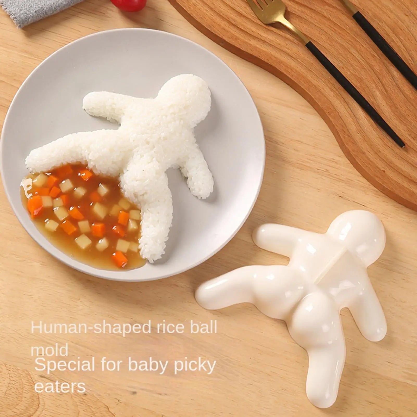 Cute Mini Rice Ball Maker Mold Human Shape Non-stick PP Sushi Shaper