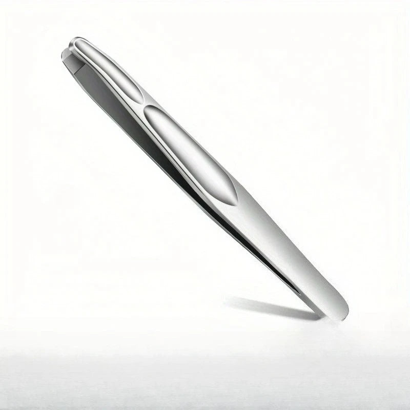 Premium Round Head Tweezers for Eyebrow & Facial Hair Removal Seamless Clips Short Hair Precision Beard Clip Zpaxo Silvery 1pcs