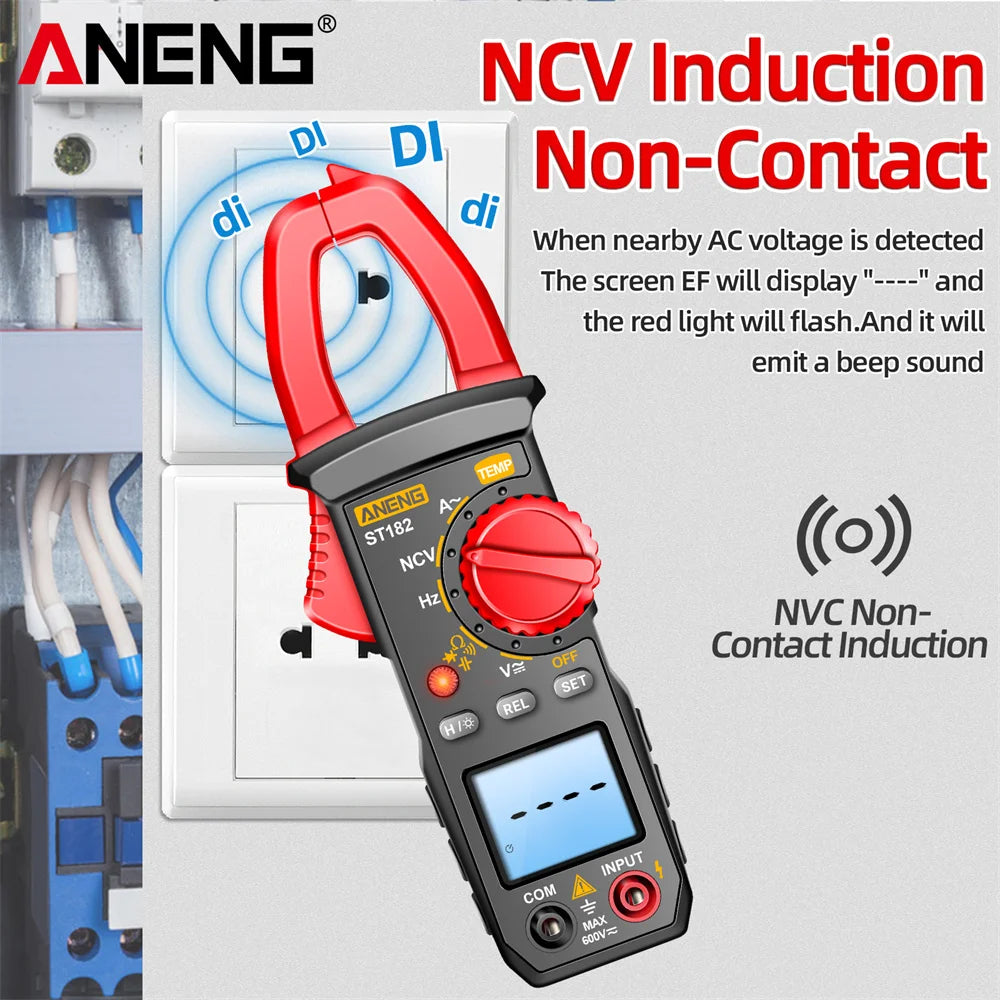 Digital Multimeter ANENG ST182 Clamp Meter NCV Induction Jaw