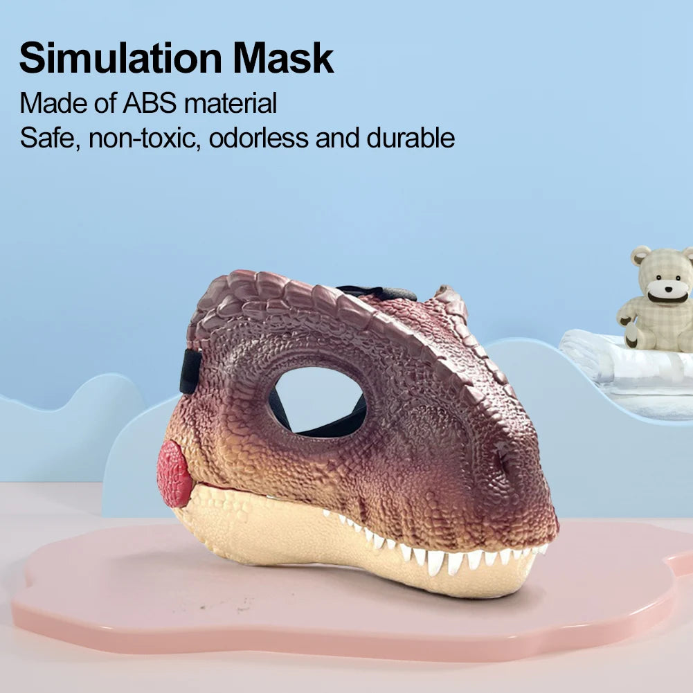 Dinosaur Head Face Mask Scream 3D Lifelike Headwear Halloween