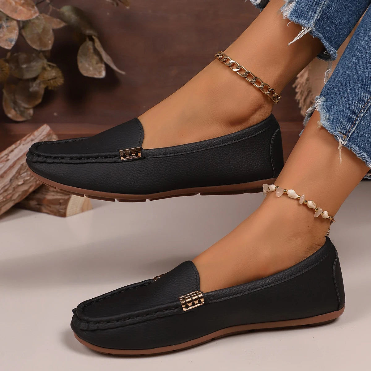 Women Loafers Comfortable Casual Sneakers Slip on Ballet Flat Shoes Women Outdoor Lightweight Shoes for Women Zapatos De Mujer Zpaxo black 42