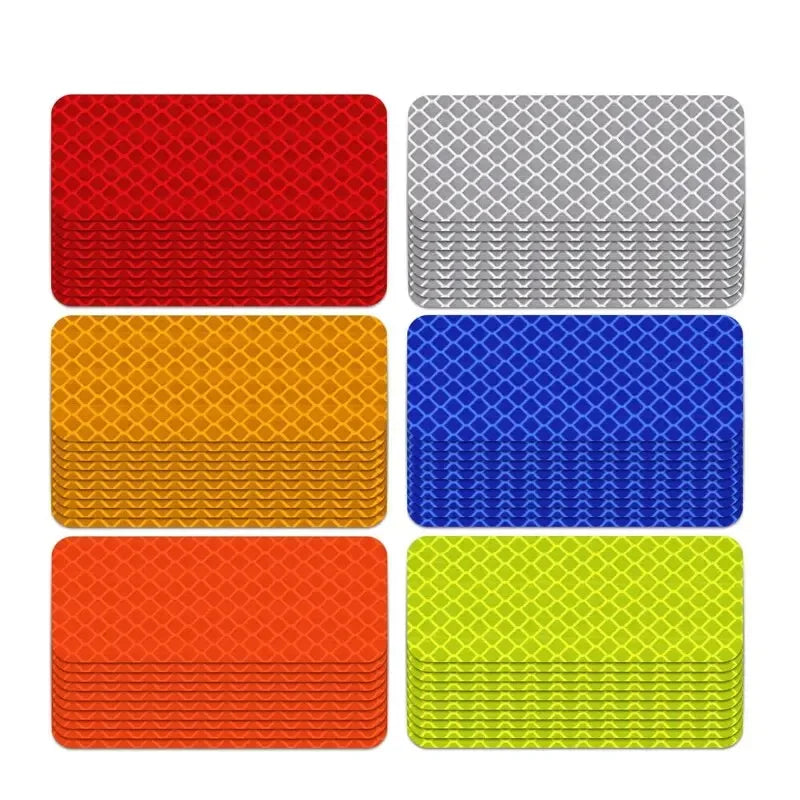 10pcs 3*8cm Car Bumper Reflective Stickers Reflective Warning Strip Tape Secure Reflector Stickers Decals Safety Warning Zpaxo