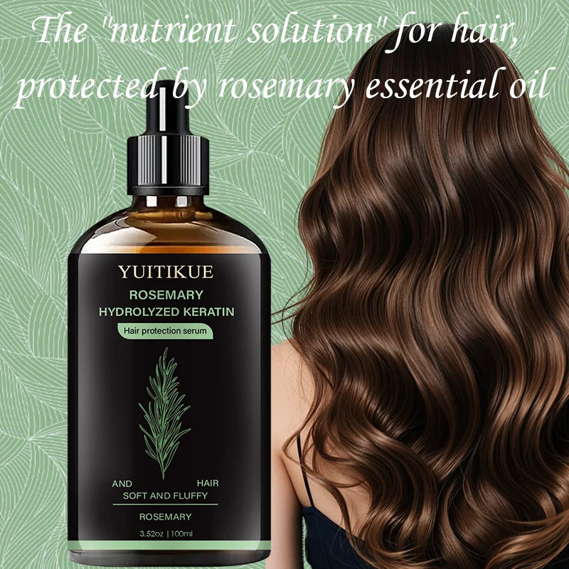 YUITIKUE Hair Serum – Rosemary & Keratin for Smooth, Shiny Hair Hair Protection Serum Zpaxo