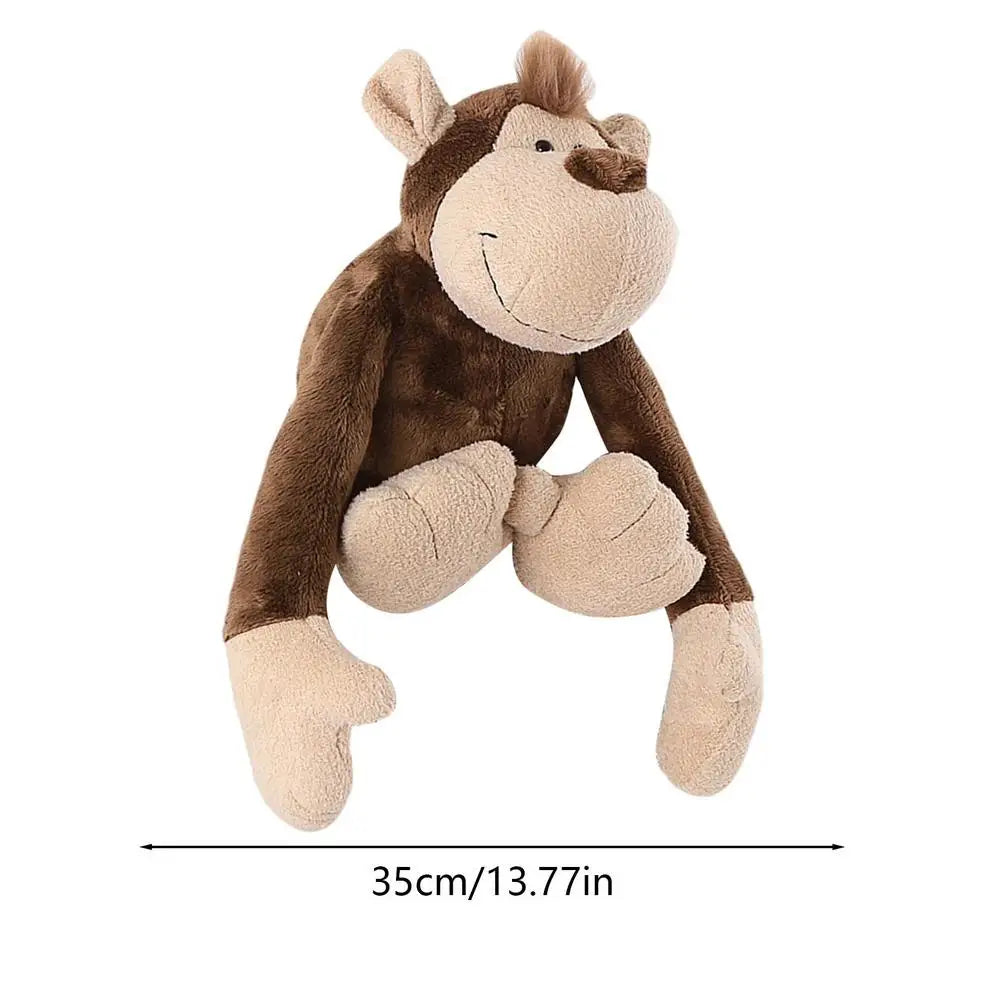 Jungle Animal Plush Toys Stuffed Lion Elephant Giraffe Soft Plush Dolls for Kids Cute Animal Plush Toys Children Birthday Gift Zpaxo monkey about 35cm United States