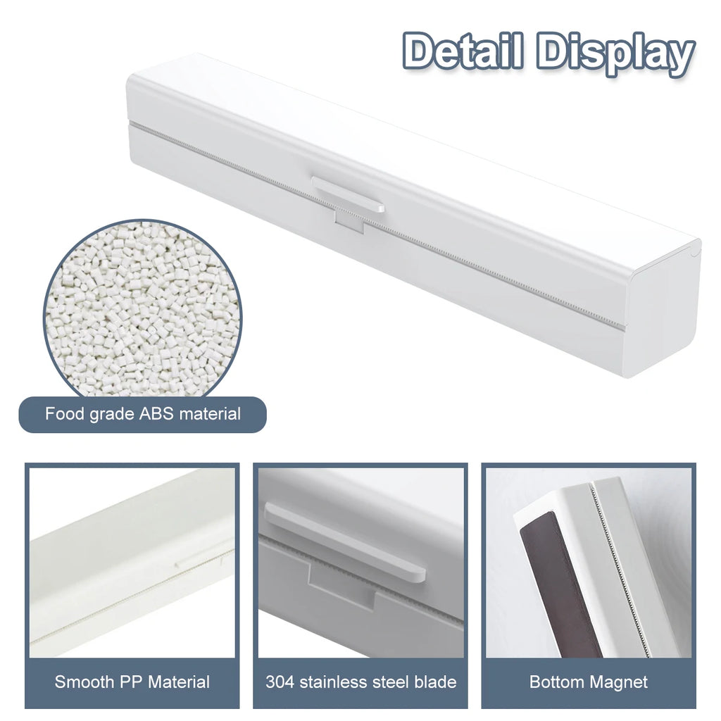 Cling Film Cutter Plastic Wrap Dispenser Kitchen Accessori Wrap Film Cutter Magnetic Cling For Food Keep Fresh with Cutter Blade Zpaxo