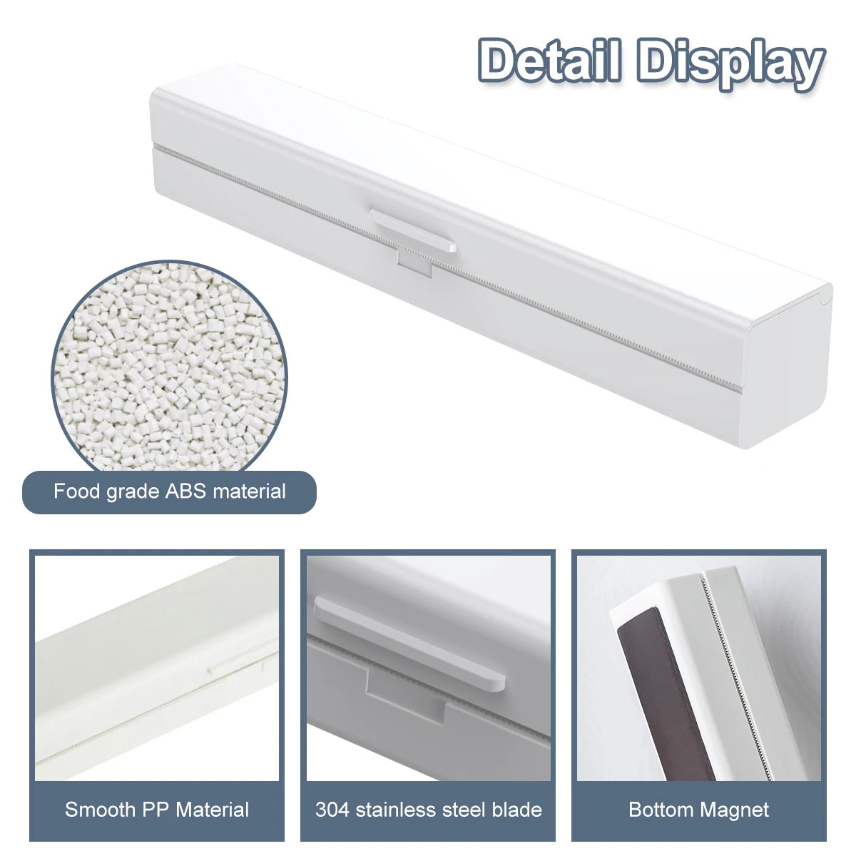 Cling Film Cutter Plastic Wrap Dispenser Kitchen Accessori Wrap Film Cutter Magnetic Cling For Food Keep Fresh with Cutter Blade Zpaxo
