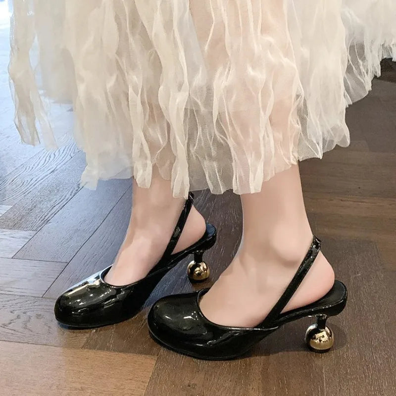 Designer Cover Toe Women Sandals Concise Party Dress Singbacks Pumps Zpaxo black 41